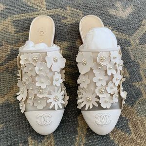 Chanel floral flats